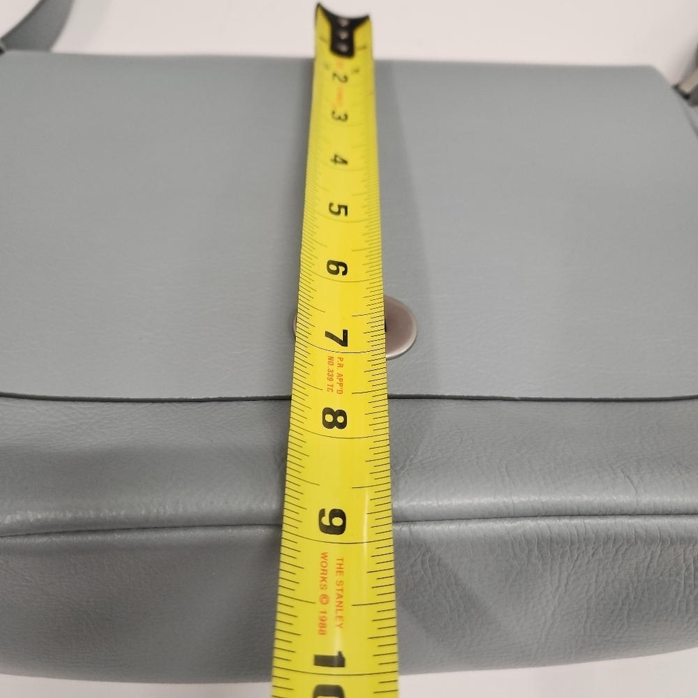 Fossil Leather Grey Harper Large Flap Crossbody Purse - Picture 8 of 16